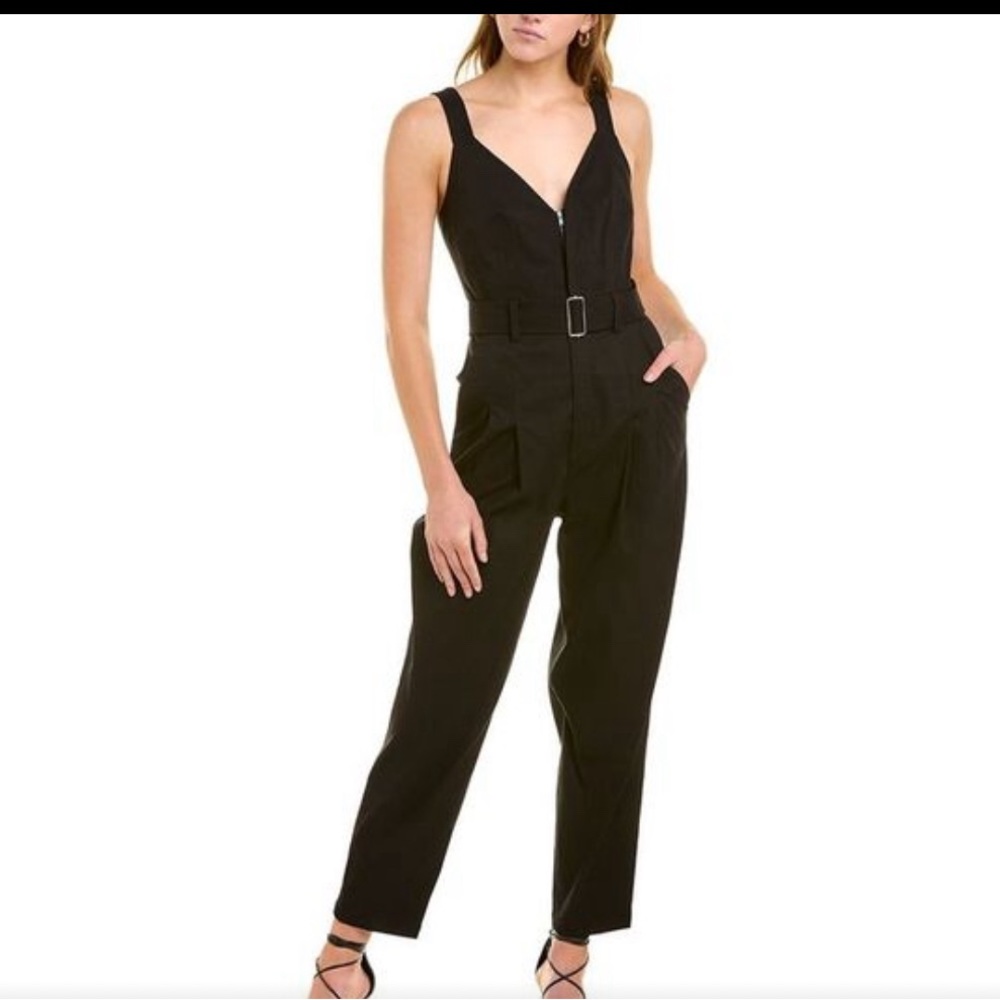 A.L.C. Womens  Carmen Linen-Blend Jumpsuit, Black